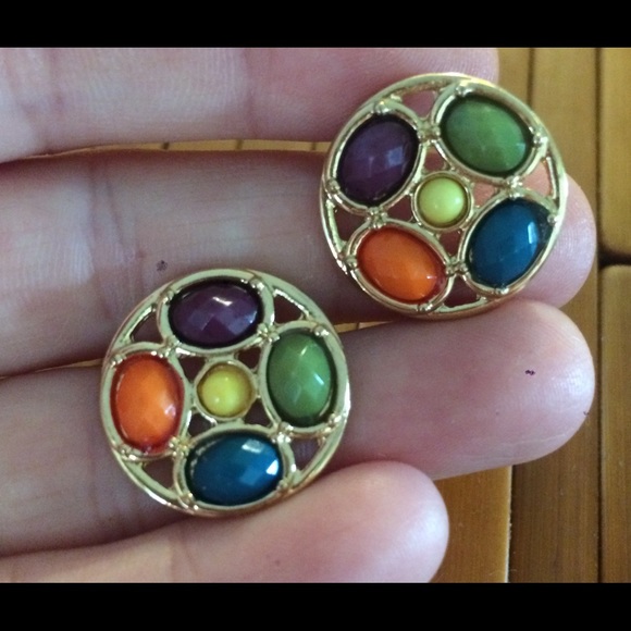 🌈Gorgeous Inlayed Multicolored Stones VTG🌈 - Picture 3 of 4